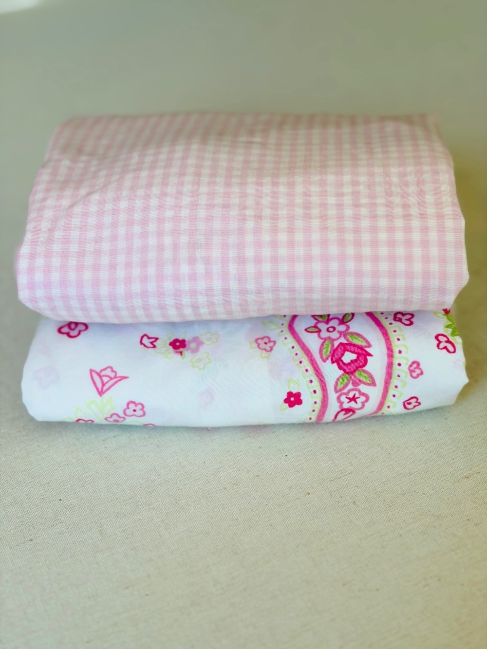 TWO Pottery Barn Kids Pink Bassinet Fitted Sheets